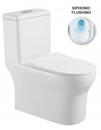 Напольный унитаз безободковый Gelmel серия Kadi А322 Glossy White (Siphonic)