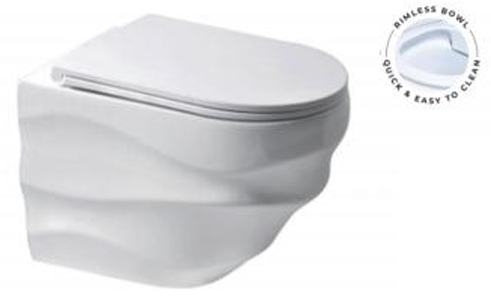 Подвесной унитаз безободковый Gelmel серия Kadi B-2501 Glossy White