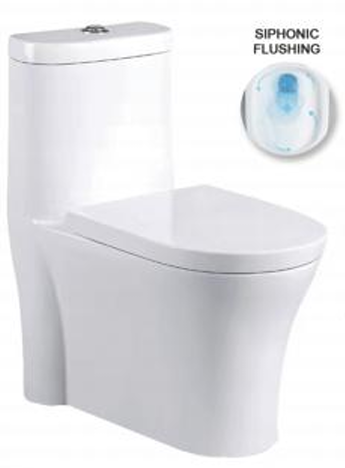 Напольный унитаз безободковый Gelmel серия Kadi А347 Glossy White (Siphonic)