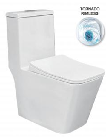 Напольный унитаз безободковый Gelmel серия Kadi А371-5 Glossy White (Washdown/Tornado)