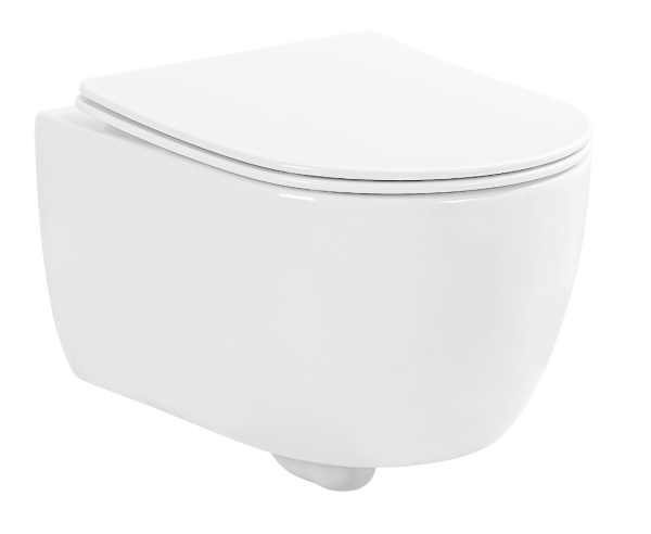 Подвесной унитаз безободковый Gelmel серия Kadi B-2211 Glossy White (TORNADO)