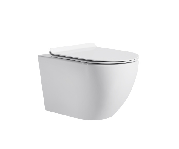 Подвесной унитаз безободковый Gelmel серия Kadi B-2376-5 Glossy White (TORNADO)