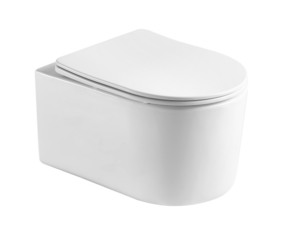 Подвесной унитаз безободковый Gelmel серия Kadi B2365 mini Glossy White (TORNADO)