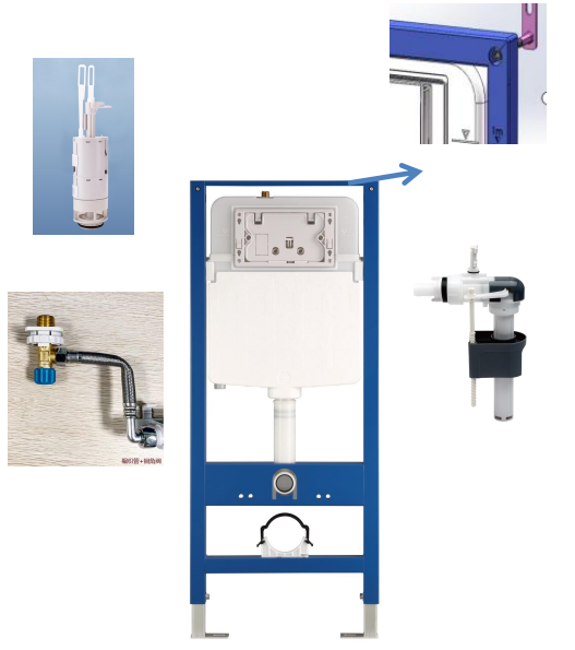 Инсталляция для подвесных унитазов Gelmel N5112＋N5108-004-035 (Glossy white) 