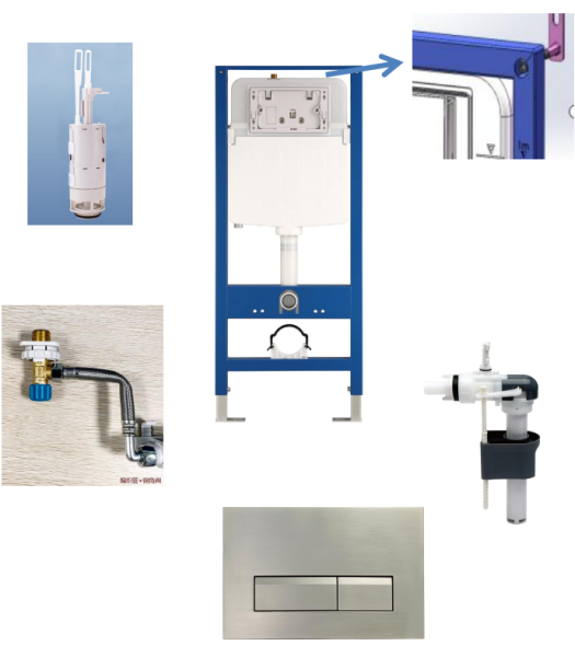 Инсталляция для подвесных унитазов Gelmel N5112＋N5108-004-032 (Brushed Nickle) 