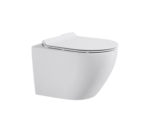 Подвесной унитаз безободковый Gelmel серия Kadi B-2376 mini Glossy White (TORNADO)
