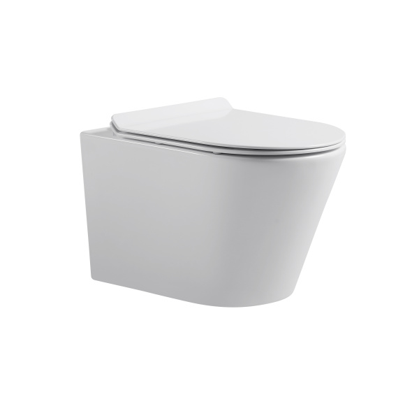 Подвесной унитаз безободковый Gelmel серия Kadi B-2380-5 Glossy White (TORNADO)