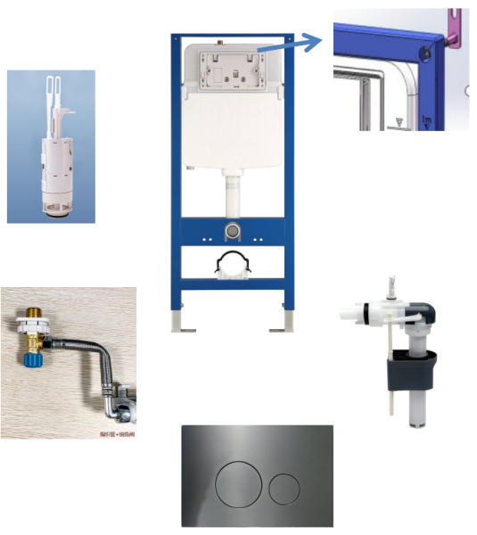 Инсталляция для подвесных унитазов Gelmel  N5112＋N5108-004-031 (Gunmetal) 