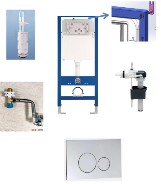 Инсталляция для подвесных унитазов Gelmel N5112＋N5108-004-01 (Chrome plating) 