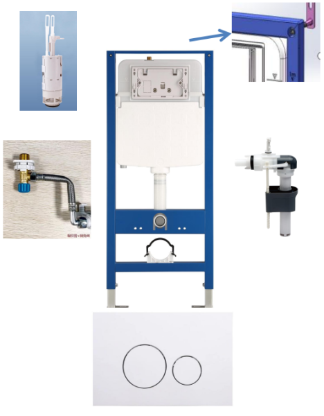 Инсталляция для подвесных унитазов Gelmel N5112＋N5108-004-034 (Glossy white) 